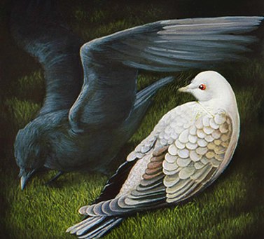 The pigeon and the crow (Kapota-Jataka)